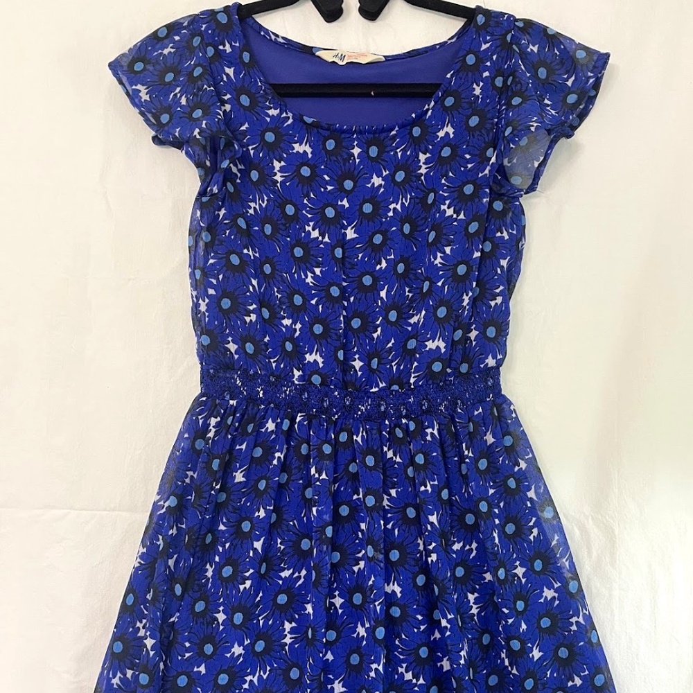 Girls Blue Daisy Flutter Sundress